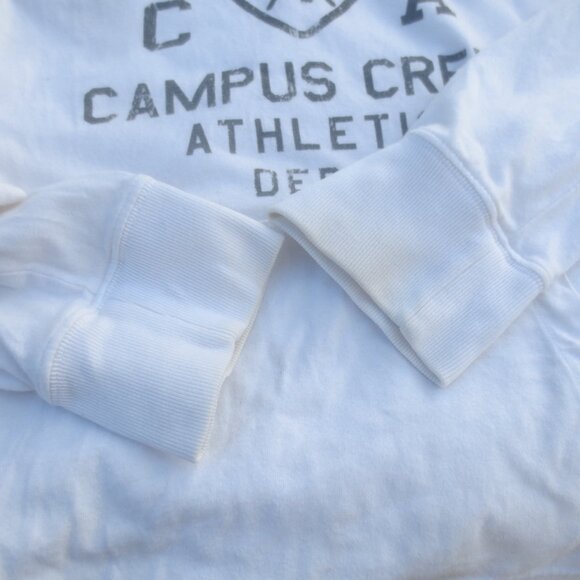Campus Crew University Outfitter 100% Cotton Varsity White Pullover Hoodie - Picture 5 of 10